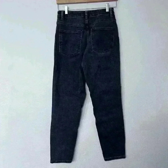 ASOS black faded straight leg jeans womens size W30 L30 high waisted Distressed - Picture 7 of 7
